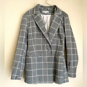 H&M plaid blazer size 6